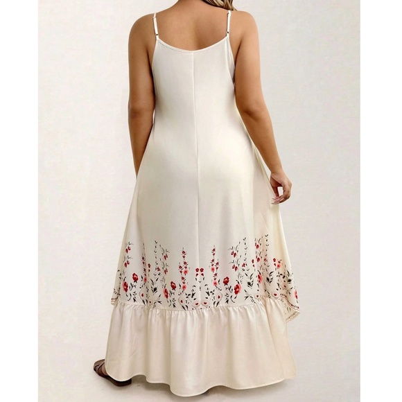 Plus Floral Print Ruffle hem Cami Maxi Dress - Picture 4 of 4